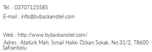 By Bakan Otel telefon numaralar, faks, e-mail, posta adresi ve iletiim bilgileri